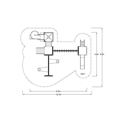 Çocuk Oyun Parkı 8.5x6.5, Komando Halkalı Model