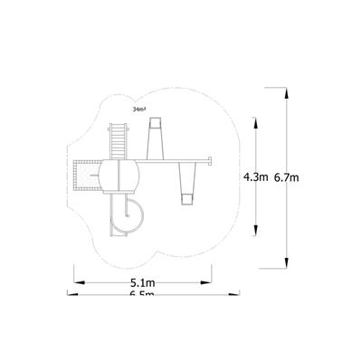 Ahşap Çocuk Parkı SG06, Bir Kaydırak 2 Salıncaklı Model