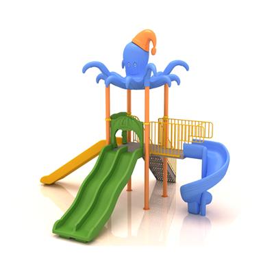 Çocuk Oyun Grubu 6x5m, Üç Kaydıraklı Ahtapot Çatılı