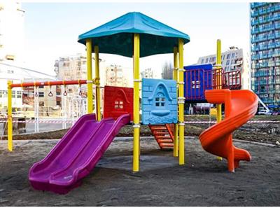 Dış Mekan Çocuk Oyun Parkı 6x5m, Altıgen Çatılı Model