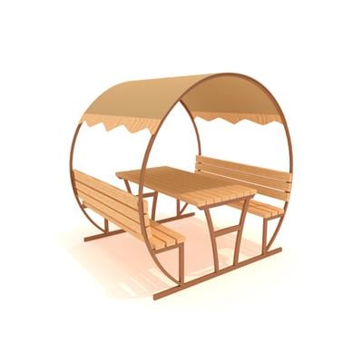 Çatılı Piknik Masası PTB20, Metal 6 Kişilik