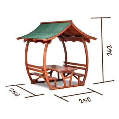 Japon Çatılı Piknik Masası 8 Kişilik Ahşap