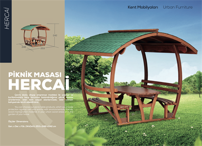 Çatılı Piknik Masası Ahşap HRC100