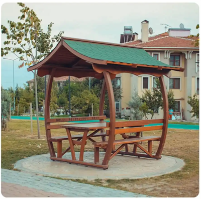 Japon Çatılı Piknik Masası 8 Kişilik Ahşap