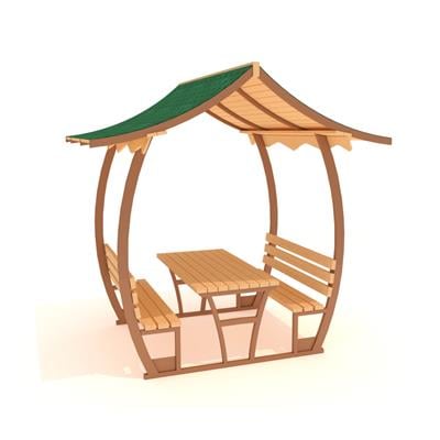 Japon Çatılı Piknik Masası PTB12M, Metal 8 Kişilik