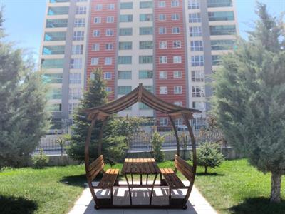 Japanese Roof Picnic Table | PTB12M | Metal | 8-Seater