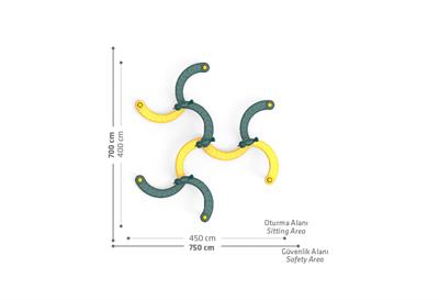 Sarmaşık Tırmanma 9lu, Çocuk Oyun Elemanı 400x450 cm 