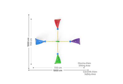 Çocuk Oyun Elemanı BRG05, Dört Kollu İp ve Burgu Tırmanma