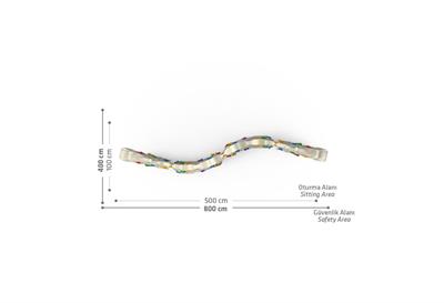 Tırmanma Duvarı 4 Parçalı, Çocuk Oyun Elemanı 100x500 cm