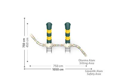 Kaya Tırmanma Duvarı KY08, 2li Kaydırak Entegreli