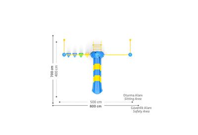 Düz Kaydırak İlaveli Silindir ve İp Tırmanma Elemanı