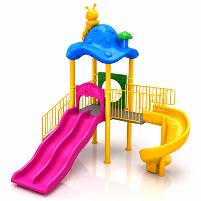 Mushroom Roof Playground Set with Two Slides – 3.5m x 4m