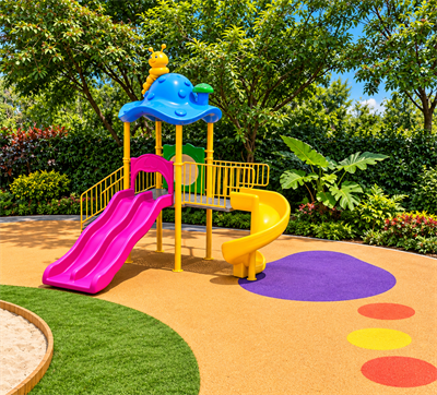 Mushroom Roof Playground Set with Two Slides – 3.5m x 4m