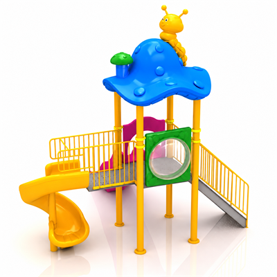 Mushroom Roof Playground Set with Two Slides – 3.5m x 4m