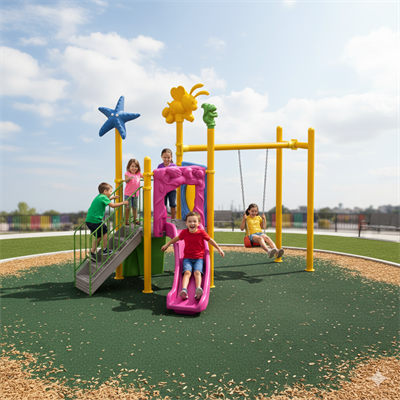 Çocuk Oyun Grubu Bir Kuleli, Bir Kaydıraklı 4,3m x4.5m