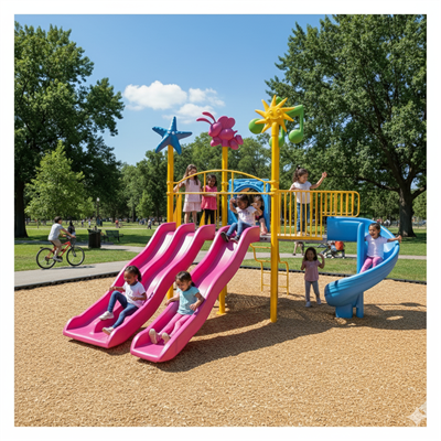 Çocuk Oyun Grubu, Bir Kuleli Dört Kaydıraklı 5.5mx4m