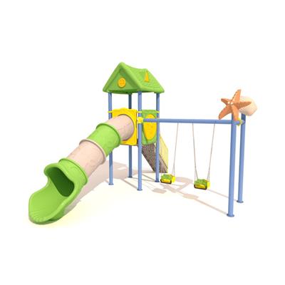 Çocuk Oyun Grubu Bir Kuleli - Tüp Kaydıraklı Ev Çatılı Model