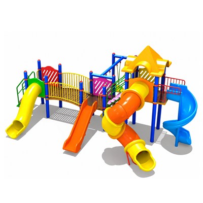 Classic Series Outdoor Playground Set with Dual Slides and Activity Panels – BOS-20 (10x7m)