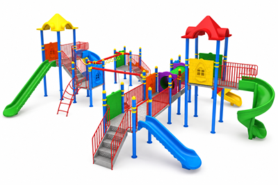 Çocuk Oyun Parkı 12x12m, Altı Kaydıraklı Salıncak İlaveli Model