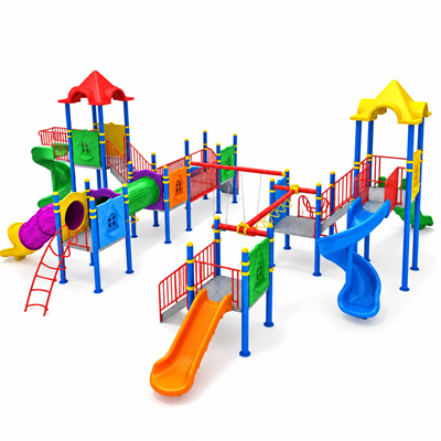 Çocuk Oyun Parkı 12x12m, Altı Kaydıraklı Salıncak İlaveli Model