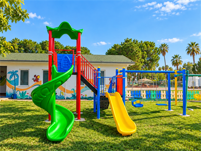 Çocuk Oyun Parkı 6.5x4.5m, İki Kaydıraklı Klasik Model