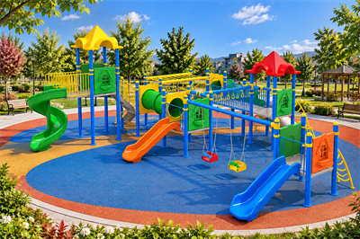 Çocuk Oyun Parkı, Altı Kuleli Dört Kaydıraklı 10mx9,5m