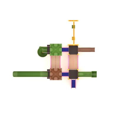 Dış Mekan Çocuk Oyun Parkı 8x8m, Dört Kaydıraklı Model