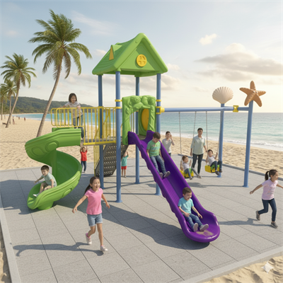 Çocuk Oyun Parkı ENJ01900 - İki Kaydıraklı Ev Temalı Model