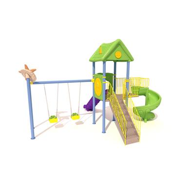 Çocuk Oyun Parkı ENJ01900 - İki Kaydıraklı Ev Temalı Model