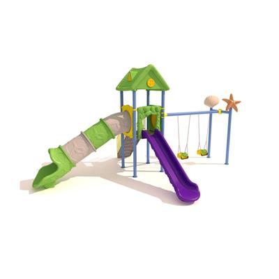 Çocuk Oyun Parkı Ev Temalı - Deniz Yıldızı Figürlü 2 Kaydıraklı Model