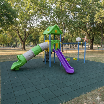 Çocuk Oyun Parkı Ev Temalı - Deniz Yıldızı Figürlü 2 Kaydıraklı Model