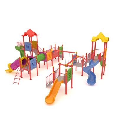 Çocuk Oyun Parkı 12x12m, Altı Kaydıraklı Salıncak İlaveli Model