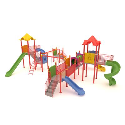 Çocuk Oyun Parkı 12x12m, Altı Kaydıraklı Salıncak İlaveli Model