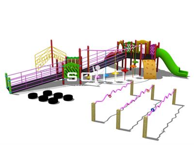 Engelsiz Çocuk Oyun Parkı 10x7m, Çoklu Aktiviteli Model
