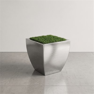 Dekoratif Saksı İç ve Dış Mekan Paslanmaz Çelik Saksı 40x40x40 cm – 45 L