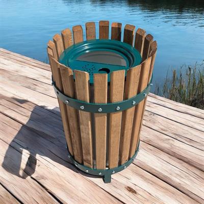 Dış Mekan Ahşap Çöp Kovası SGC11N, Yeşil