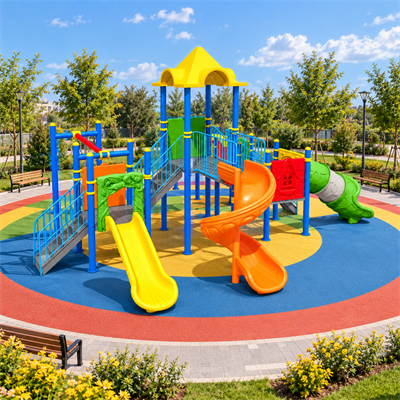 Dış Mekan Çocuk Oyun Parkı 8x8m, Salıncak İlaveli Model