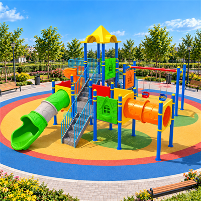 Dış Mekan Çocuk Oyun Parkı 8x8m, Salıncak İlaveli Model