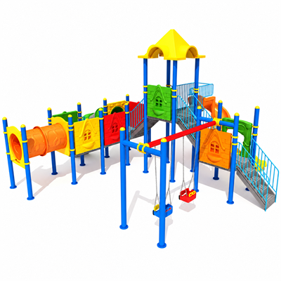 Dış Mekan Çocuk Oyun Parkı 8x8m, Salıncak İlaveli Model