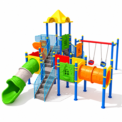 Dış Mekan Çocuk Oyun Parkı 8x8m, Salıncak İlaveli Model