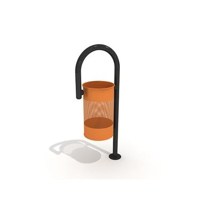 Metal Outdoor Waste Bin 30L – Freestanding Post-Mounted Perforated Model