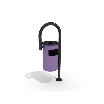 Metal Outdoor Waste Bin 18L – Freestanding Post-Mounted Model