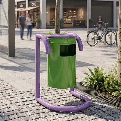 Metal Outdoor Waste Bin – 57 cm Green Model