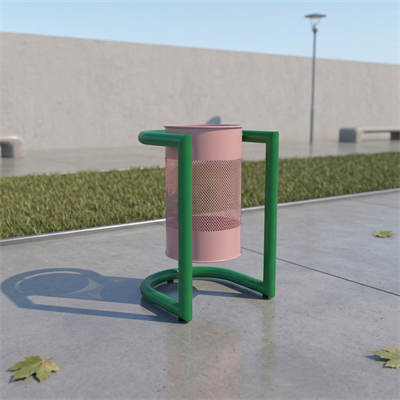 Dış Mekan Metal Çöp Kovası Delikli 30l