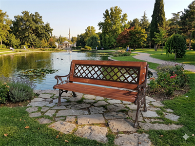 Outdoor Cast Aluminum Bench 145 cm – Decorative Backrest Design