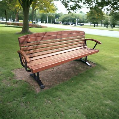 Outdoor Wooden Park Bench with Armrests – 190 cm 