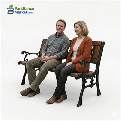 Wooden Seating Bench with Decorative Lattice Backrest