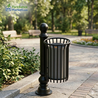 Döküm Direk Tasarımlı Dış Mekan Çöp Kovası