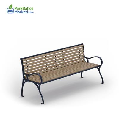 Döküm Gövdeli Ahşap Oturma Bankı - 180 cm