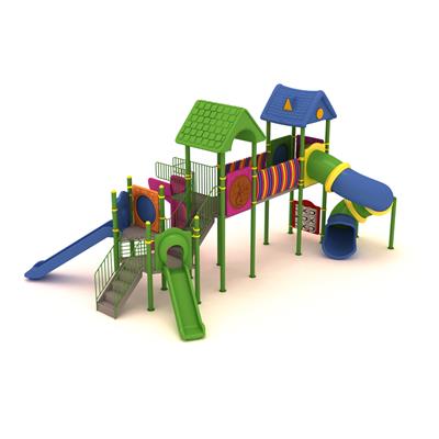 Çocuk Oyun Grubu 8.5x6m, Dört Kuleli Ev Çatılı Model